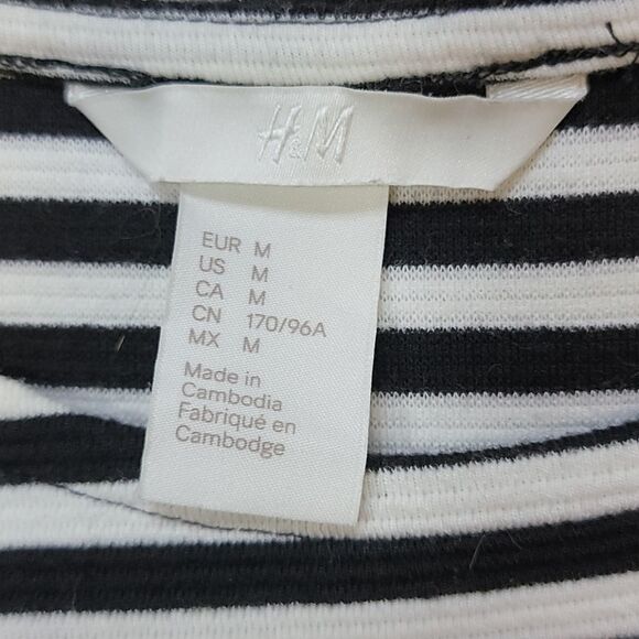 H&M Striped Cold Shoulder Dress Size M - Picture 7 of 11